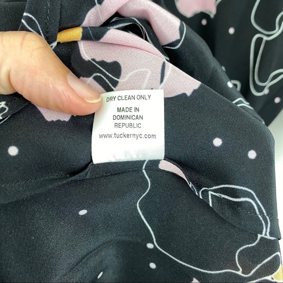 Tucker The Market Dress Silk Black Contour Floral - Picture 7 of 7